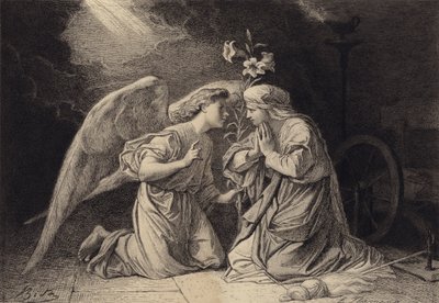 La salutación del ángel de after Albert Robida